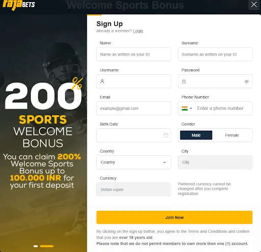 sign up rajabet India sign up rajabet India